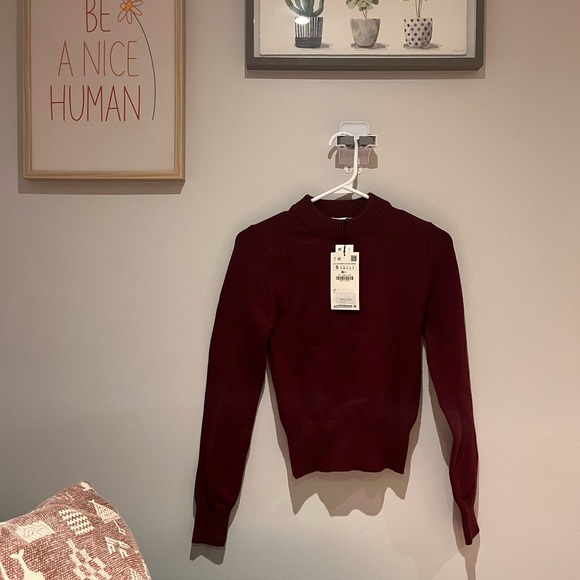 TAGS STILL ON - Cropped knit sweater ZARA size SMALL - Picture 3 of 4